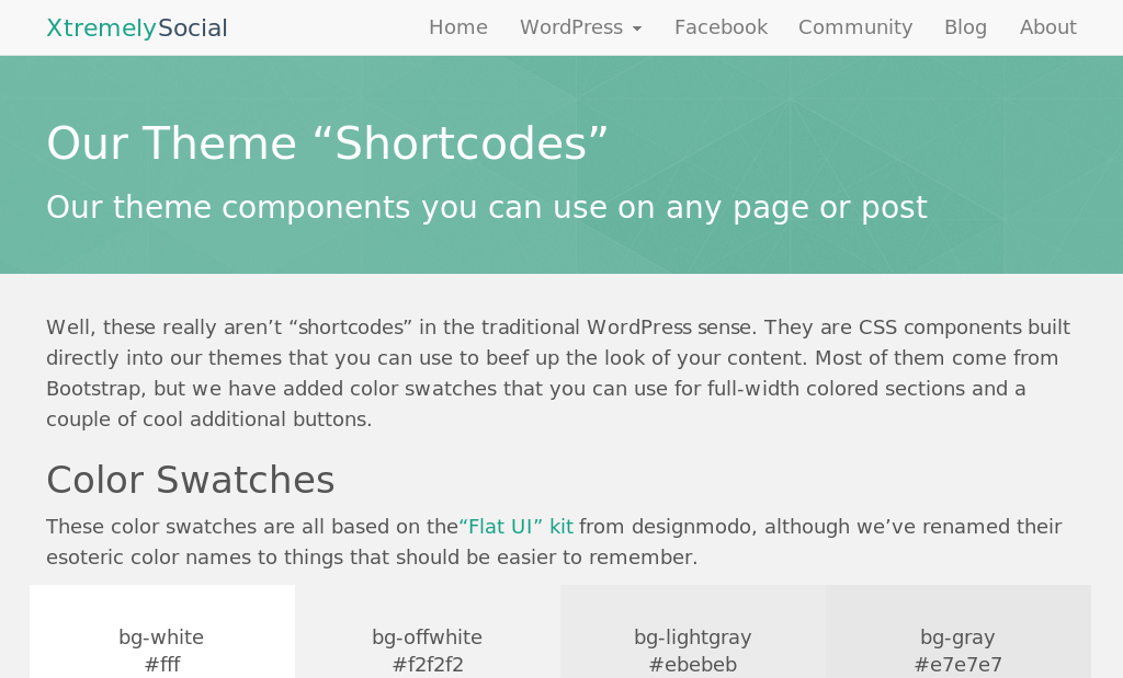 Bootstrap Theme "Shortcodes"